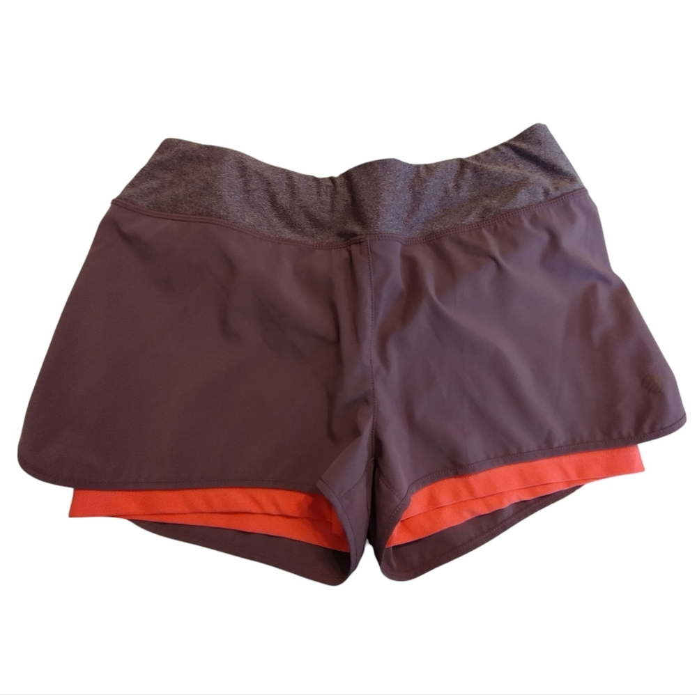 MPG Plum Athletic Shorts with Coral Liner